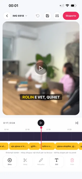Titra për podcast në shqip, në editorin me timeline të Titro-s