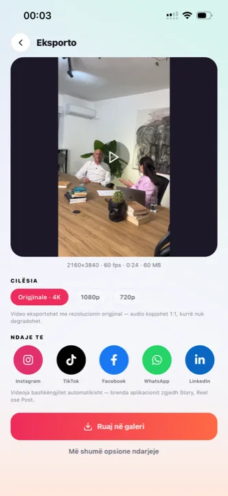 Titra për YouTube Shorts në shqip, gati për eksport nga Titro