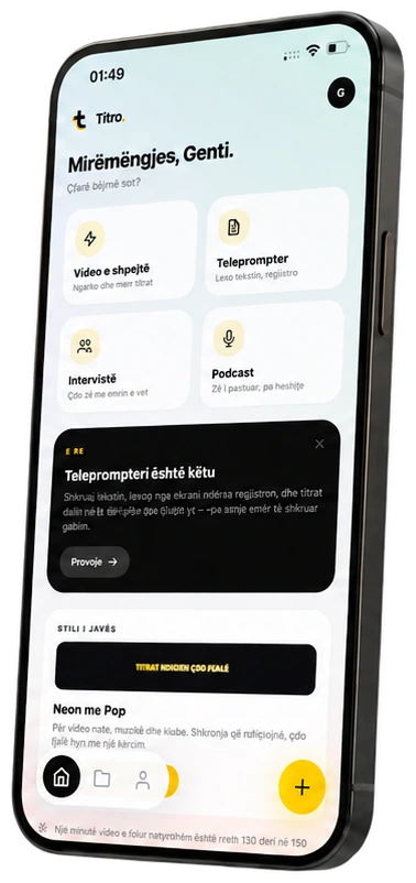 Titro në telefon, me ekranin e parë dhe veglat për titra